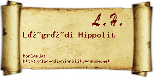 Légrádi Hippolit névjegykártya
